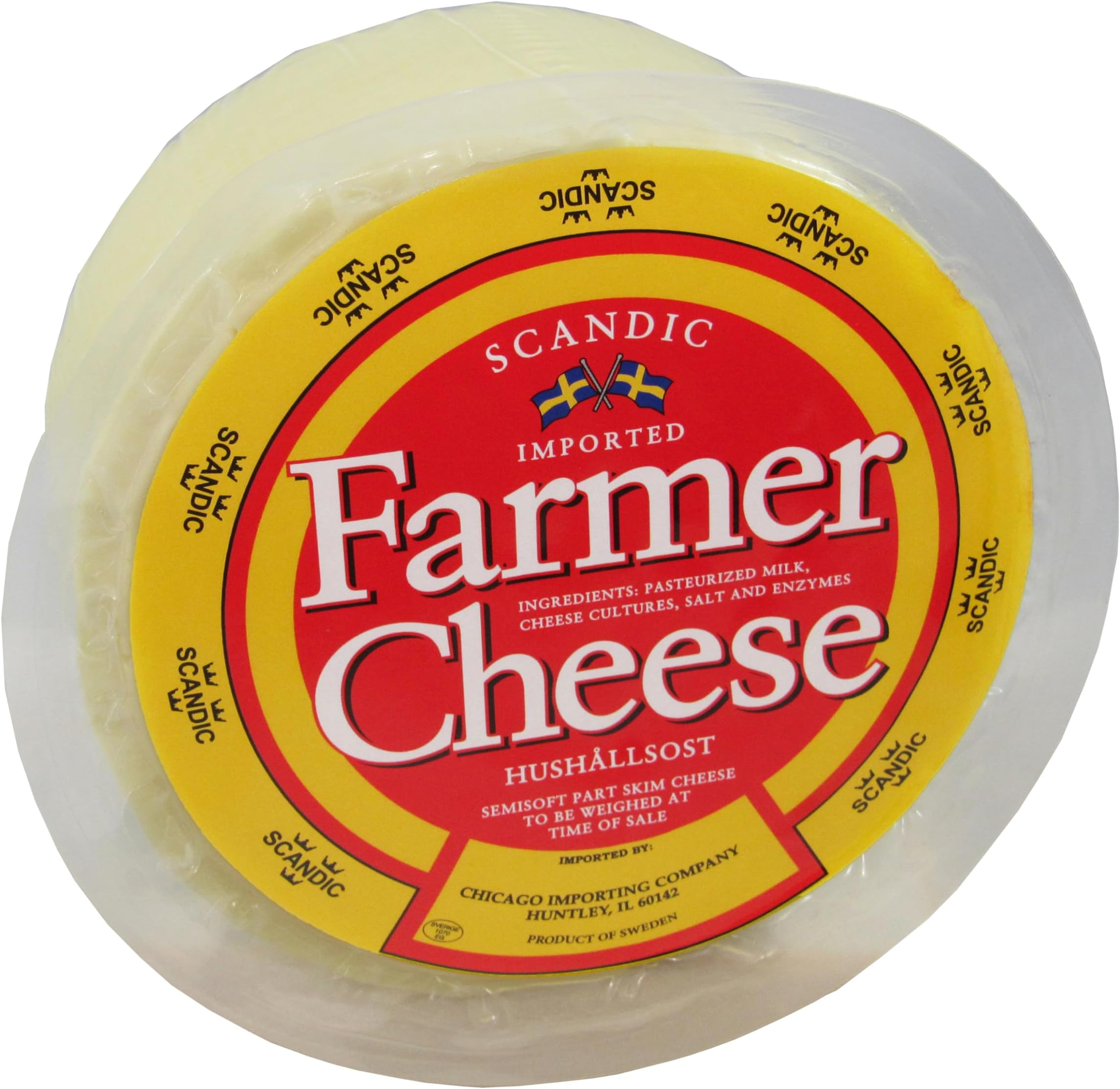 Hushallsost Swedish Farmer's Cheese | "Household Cheese" | Whole Wheel | Approximately 2 pounds