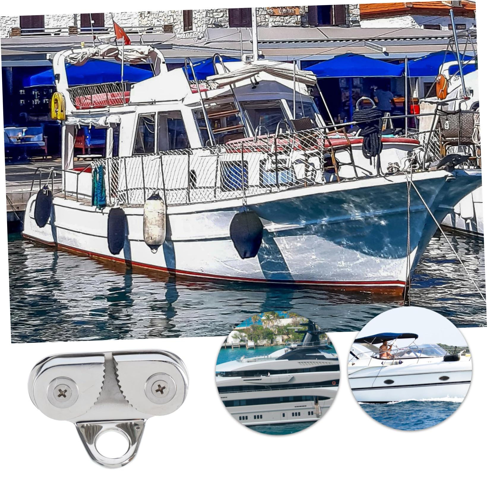 Garneck 316 Coinceur avec Anneau Principal Doubler Inoxydable Taquet à Came pour Bateau Marin d'acier Taquet De Came De Kayak Canot Voile à Voile Voilier Taquets De Bateau Caméra De Bateau