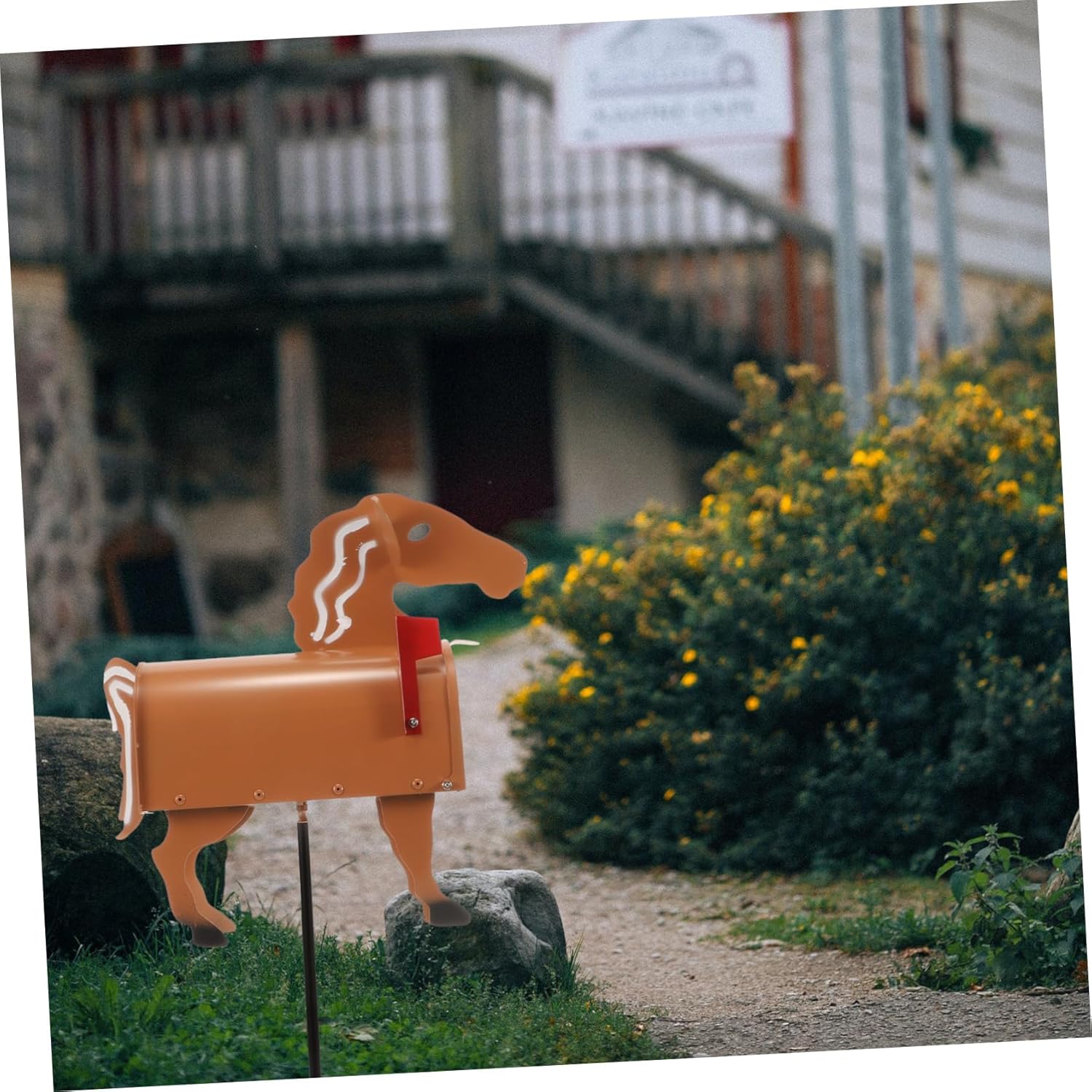 Gadpiparty Vintage Horse Mailbox Rustic Iron Suggestion Box Outdoor Wall-Mounted Mailbox for Garden