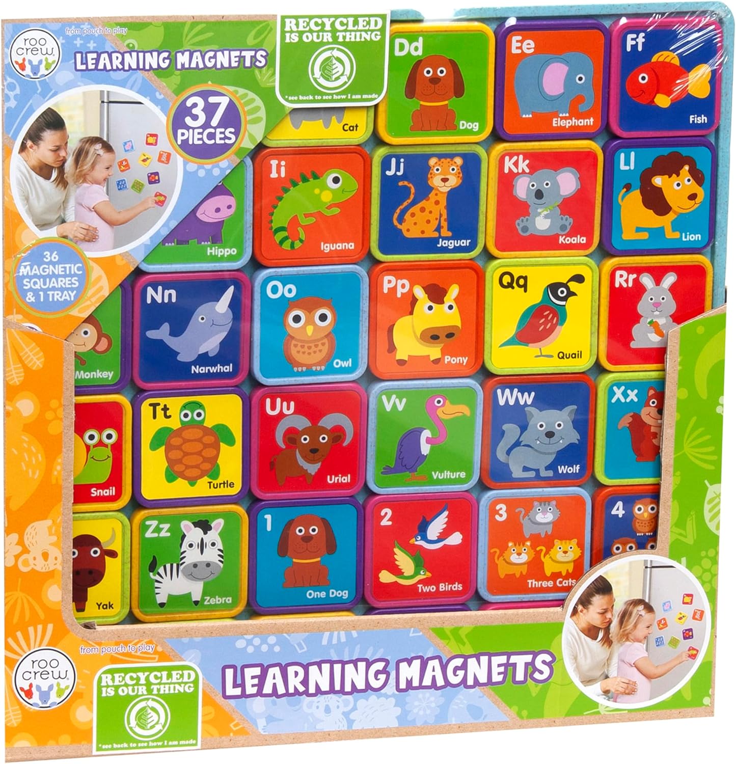 Boley Roo Crew: Learning Magnets – 37 Pieces – Animal & Alphabet Learning, ABC, Toddler & Kids Educational Toy, Preschool Ages 2+