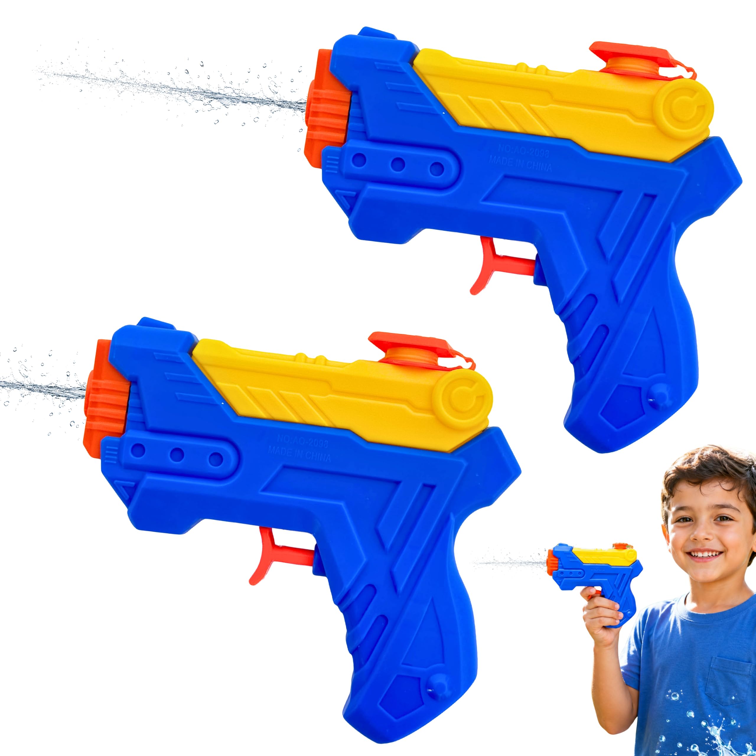 2 Pcs Next Gen Shooter Manual Trigger Water Guns 200ml Tank 6M Range Water Blasters Water Pistols for Kids Garden Beach Pool Summer Toys Sky Blue -15cm — image 1