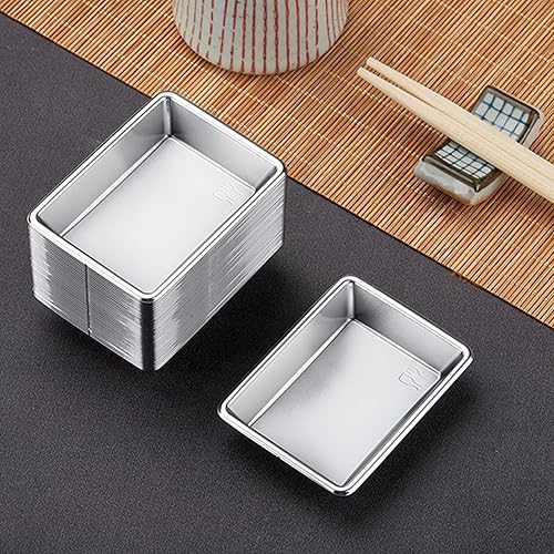 Miniatura 2 de MGGi Paquete de 100 platos rectangulares para salsa, mini platos desechables de postre de inmersión, platos de salsa, platos de salsa de soja,