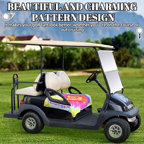Miniatura 5 de DaisyInner 6 fundas de asiento de carrito de golf, duraderas con teñido anudado, toalla de asiento de carrito de golf con agujeros, microfibra
