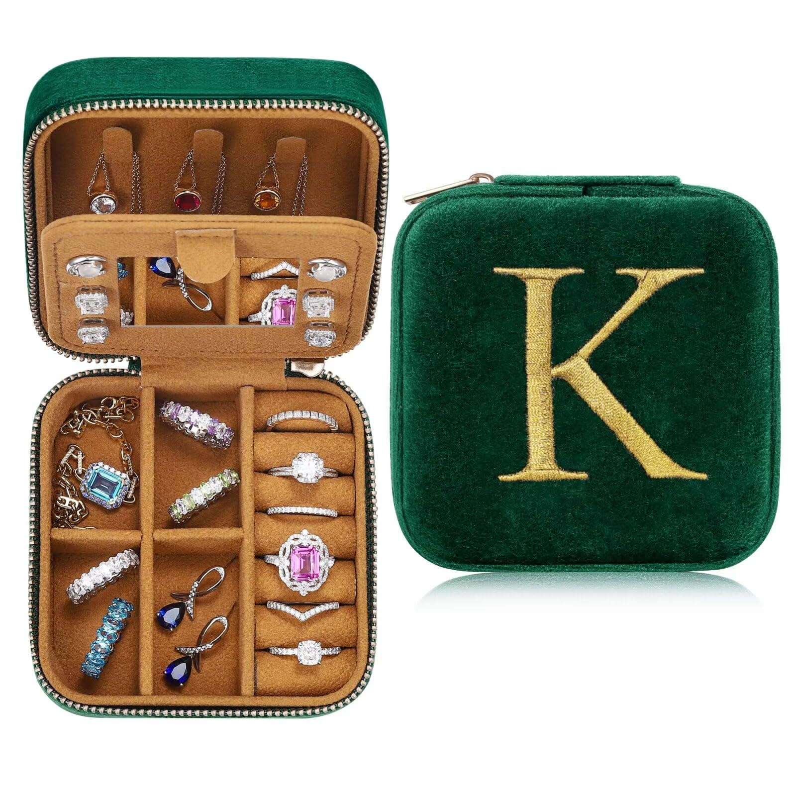 Tingn Women's K Gifts For Friendship Gifts For Travel Jewellery Box, Travel Jewellery Organiser, Travel Jewellery Case, Personalised Jewellery Box