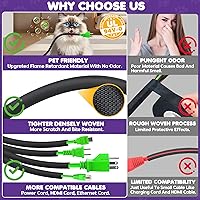 Vista 3 de Protector de cable para 1 cable de 6.6 pies 3/10 pulgadas, protectores flexibles de cables contra mascotas que no se mastican para organizar cables