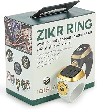 İhvan Online Adhan Reciting Digital Ring Rosary Dhikrmatik - White White