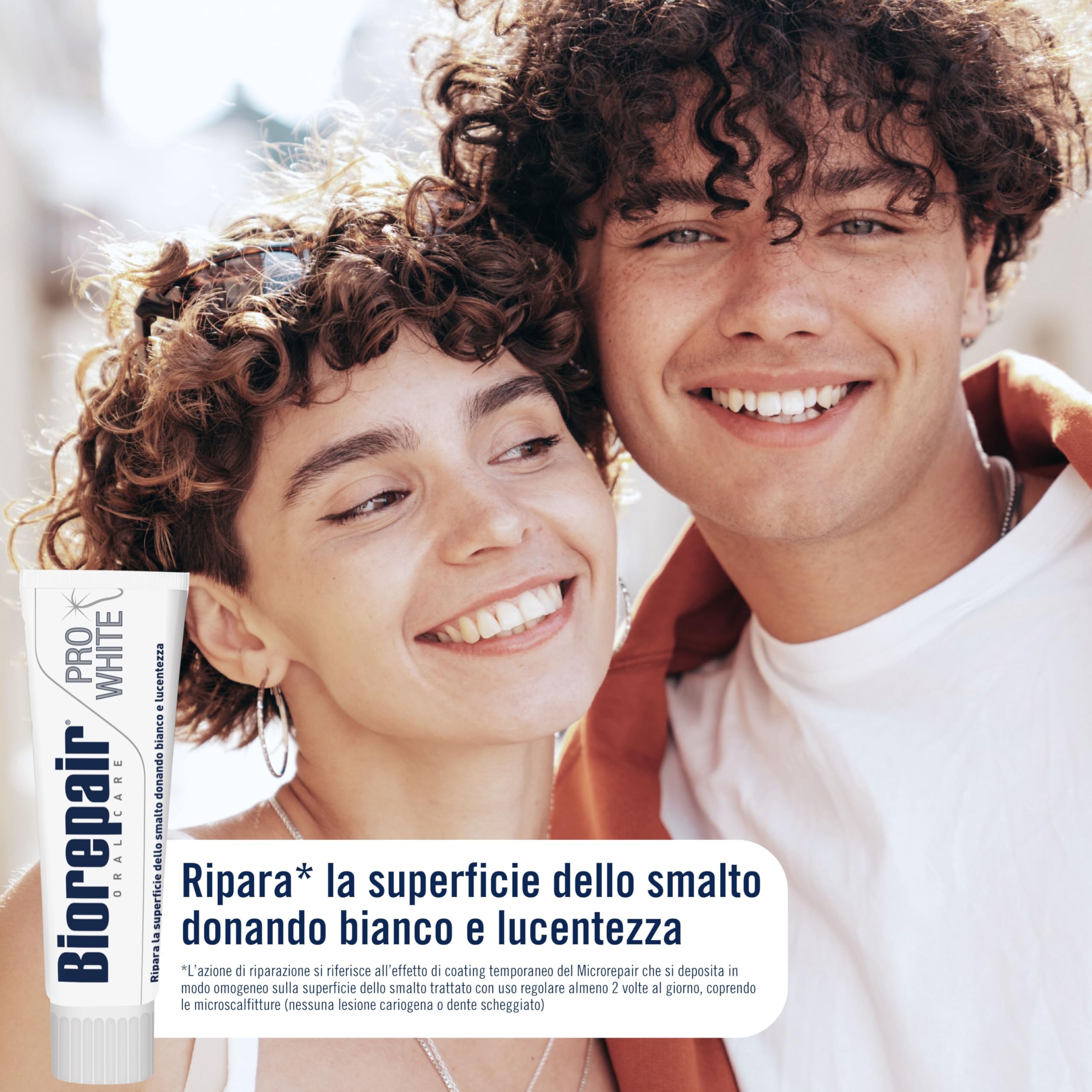 Biorepair, Dentifricio Pro White, 12 Confezioni da 60 ml, Dentifricio Sbiancante con Tecnologia del Polimero Sbiancente PVP,Ripara lo Smalto e la Dentina per Denti Bianchi e Brillanti,Senza Fluoro