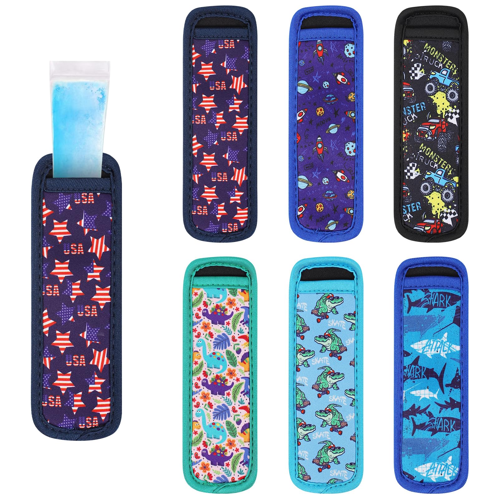 Popsicle Holder for Kids, 6 Pieces Freeze Pops Ice Sleeves Holder