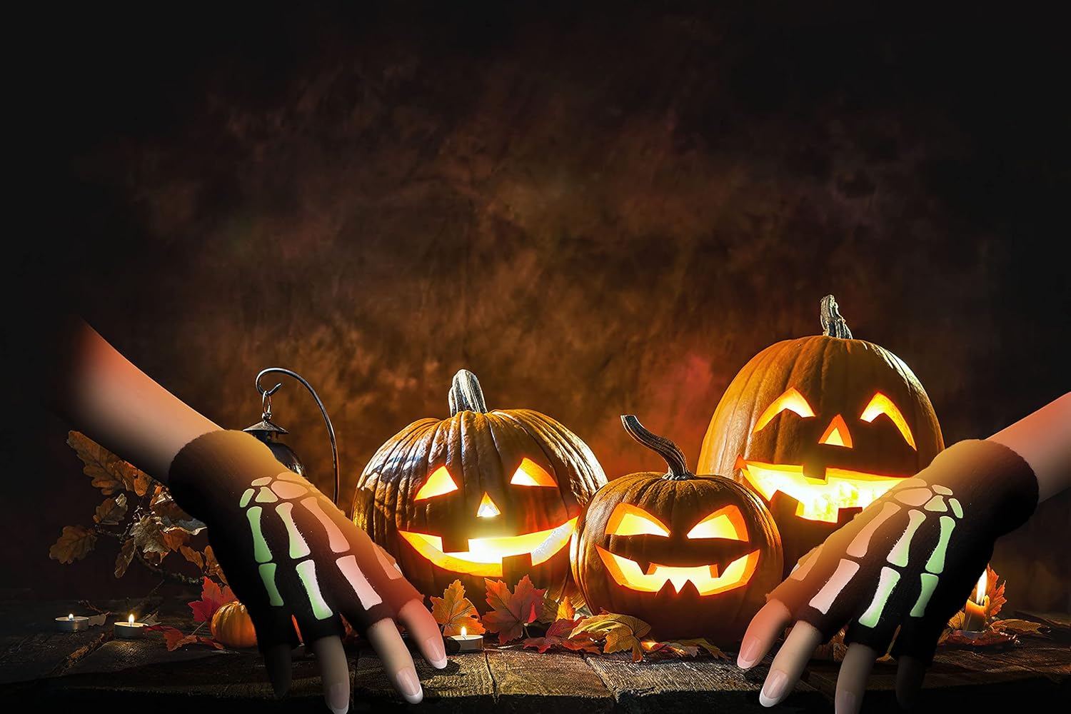 Simplicity Unisex Half Finger Skeleton Pattern Glow in the Dark Knit Gloves : Clothing, Shoes & Jewelry