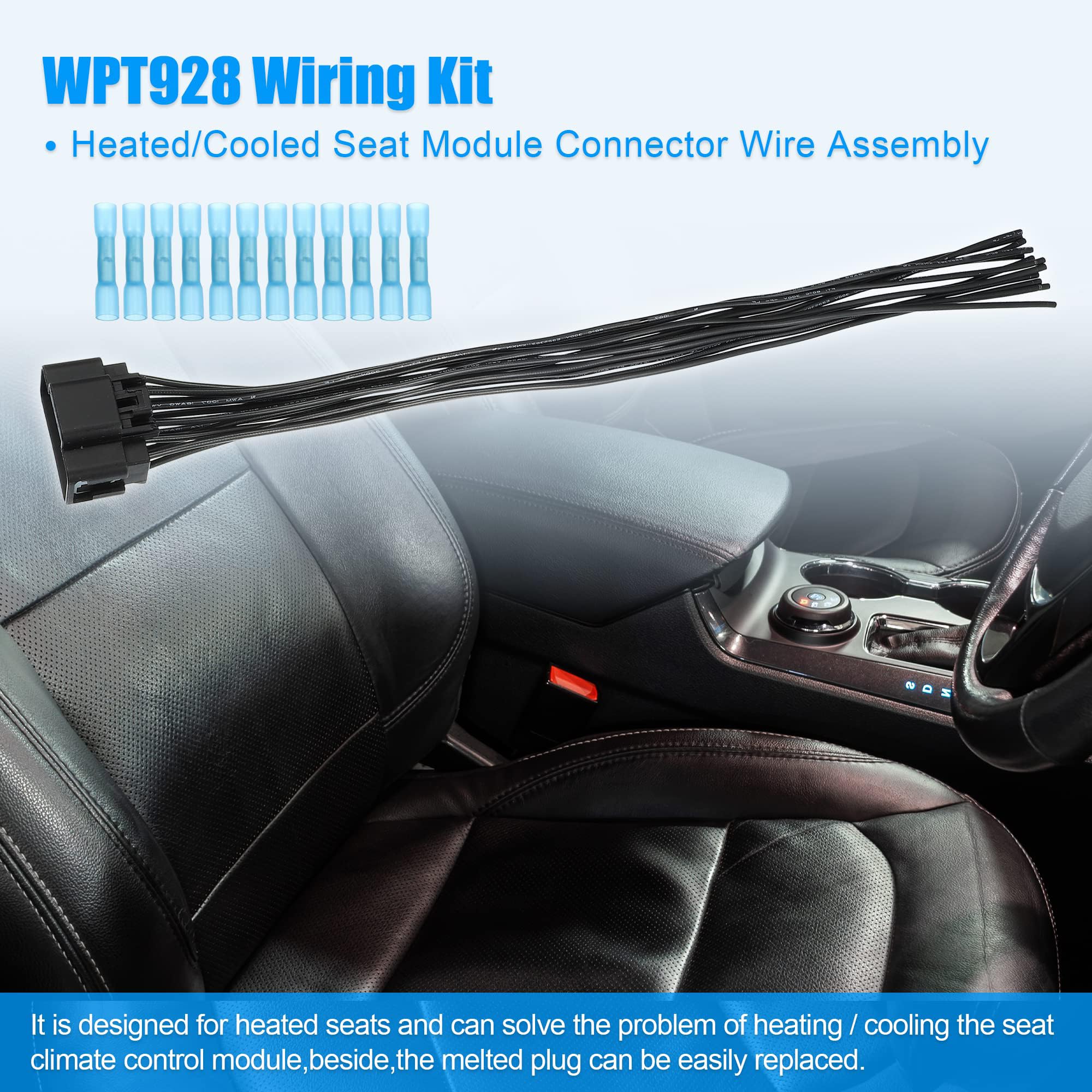 Unifizz WPT928 15326110 podgrzewany/chłodzony moduł siedzenia, zestaw przewodów, podgrzewane gniazdo okablowania, zamiennik wiązki przewodów do Ford F-250 F-350 F-450 Super Duty