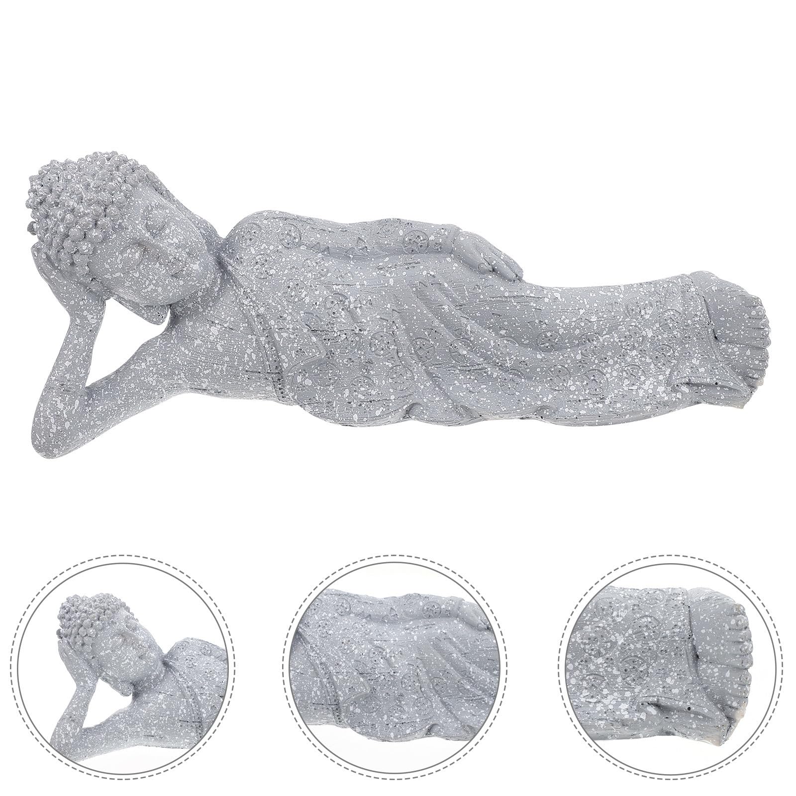 Estatua de Estilo Retro de Buda y Práctica de Resina Elegante Tacto Cómodo y Diseño Sagrado para Decoración de Hogar y Hoteles