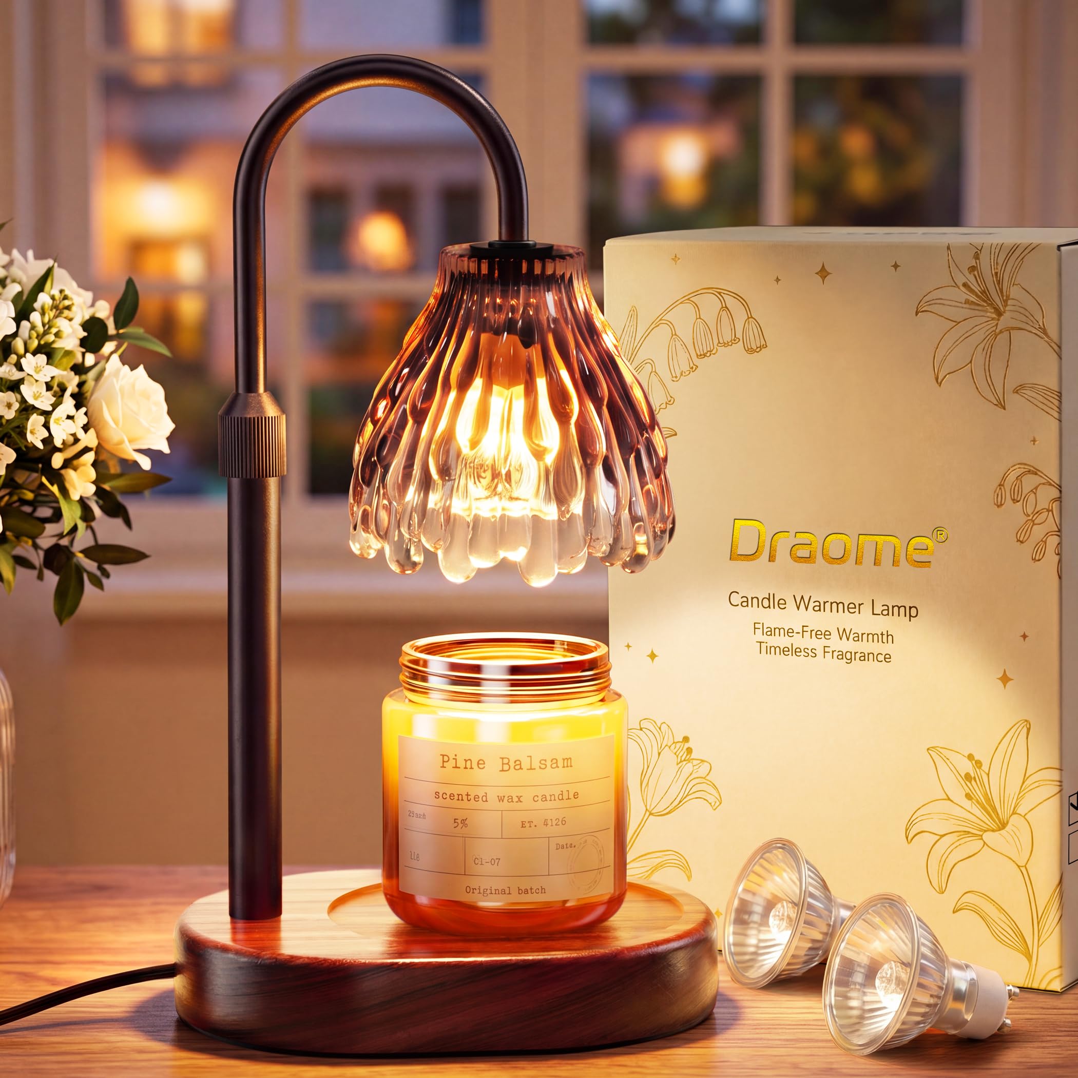 Draome Candle Warmer Lamp with Timer & Dimmable Light Includes 2 Bulbs — image 1