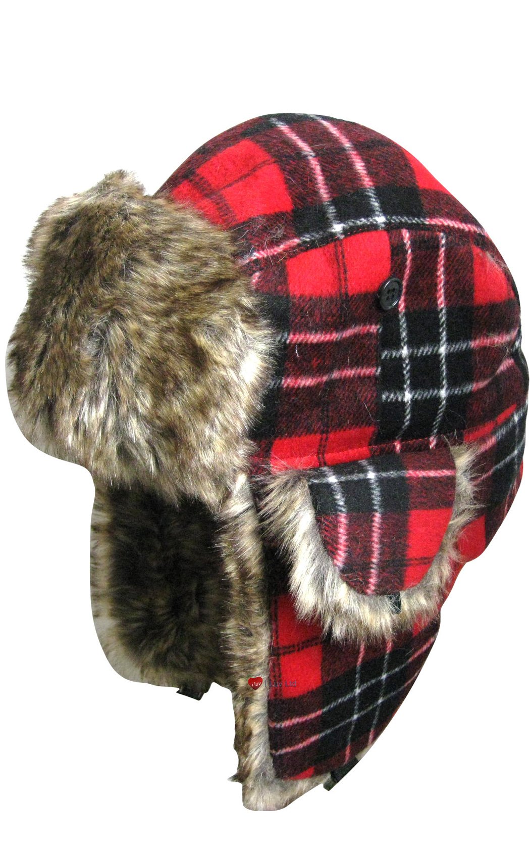 I LUV LTD Red Tartan Trapper Hat