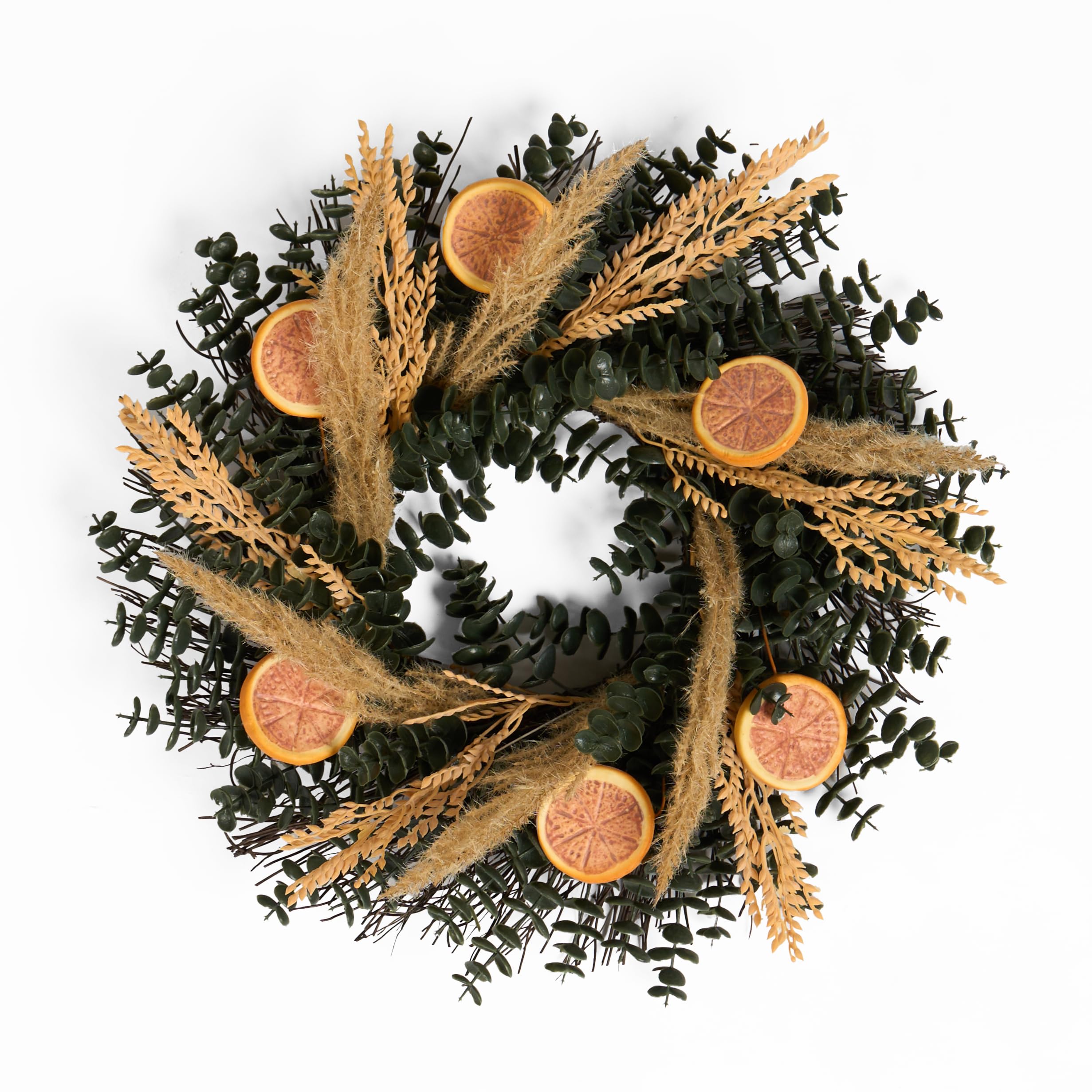 Ohs Dried Orange Artificial Wreath Flower Foliage Wedding Home Decor from B&Q