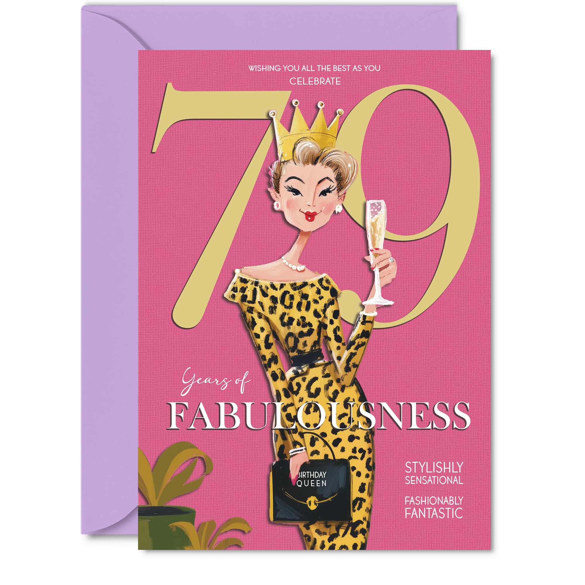 79th Birthday Cards for Women - Years Of Fabulousness - Happy Birthday Card for 79 Year Old Woman Nan Cousin Auntie Grandma, 5x7 Inch Bday Greeting Cards
