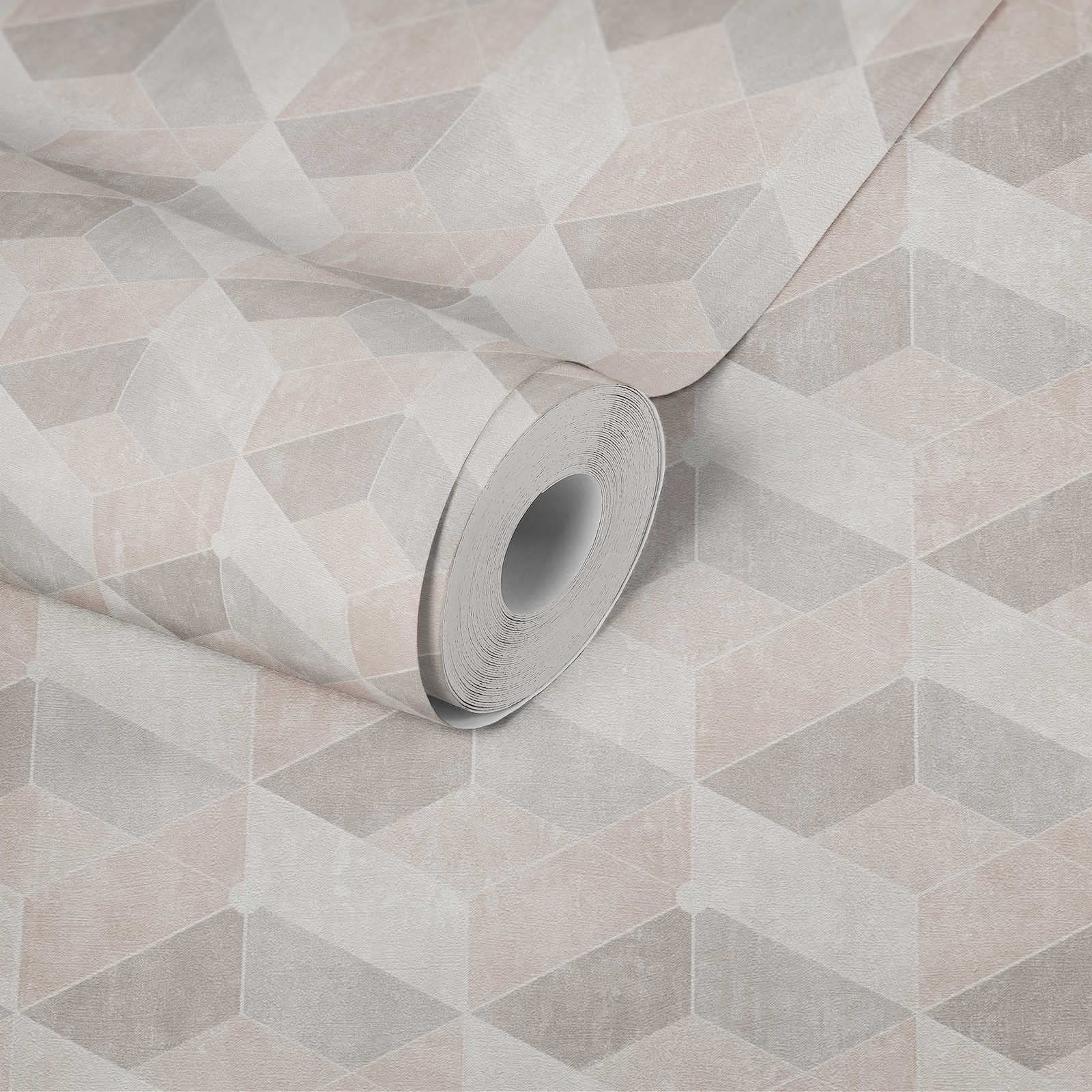Livingwalls 3D Wallpaper Titanium 3 Non-Woven Wallpaper 10.05 m x 0.53 m Beige Creme Made in Germany 382021 38327-3