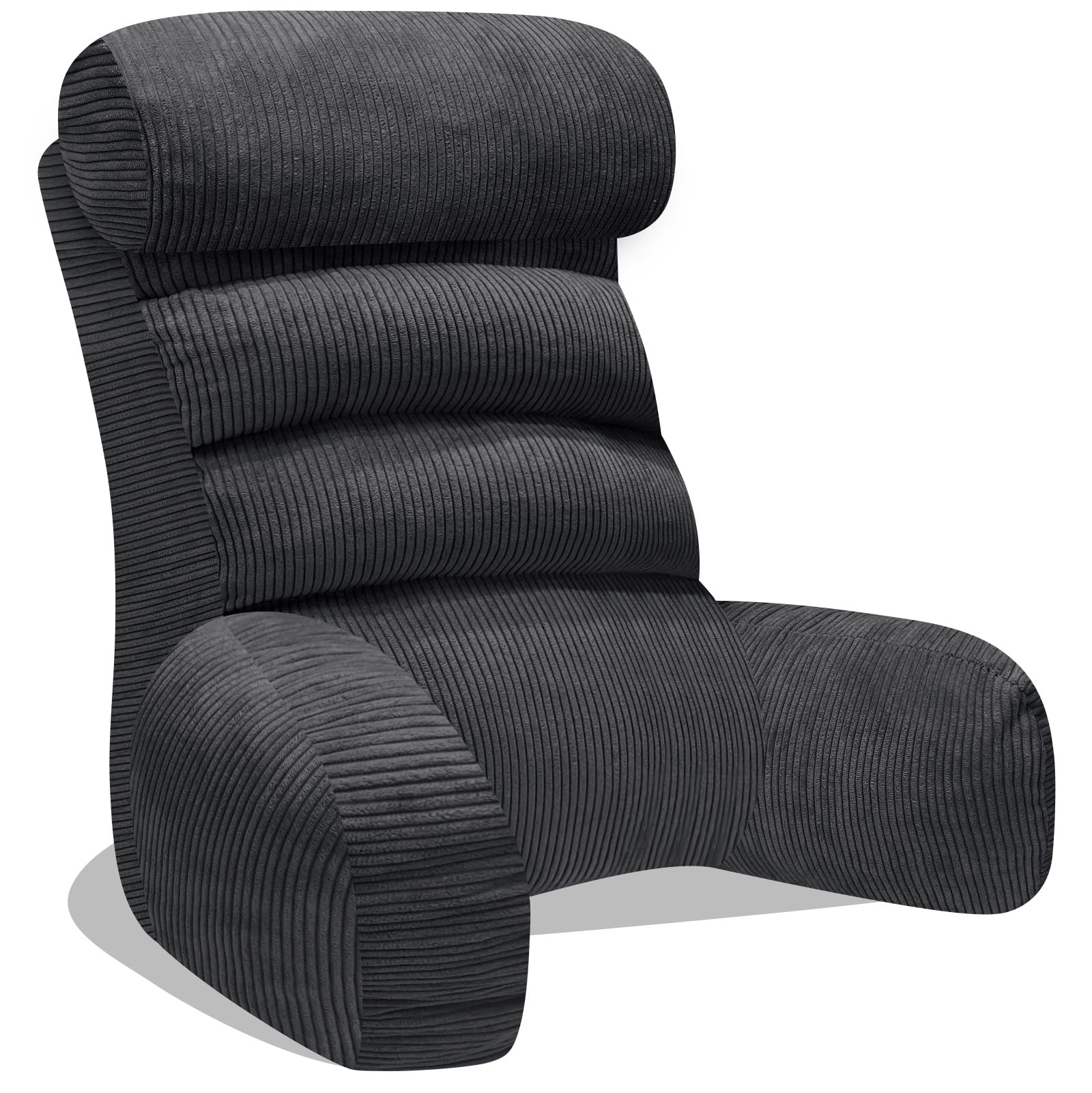Lesekissen für Bett und Sofa，Rückenkissen für Bett，Lesekissen mit Rückenlehne für Erwachsene ，Bequem zum Sitzen, Lesen & Fernsehen in Boden oder Sofa（Charcoal，65 * 30cm）