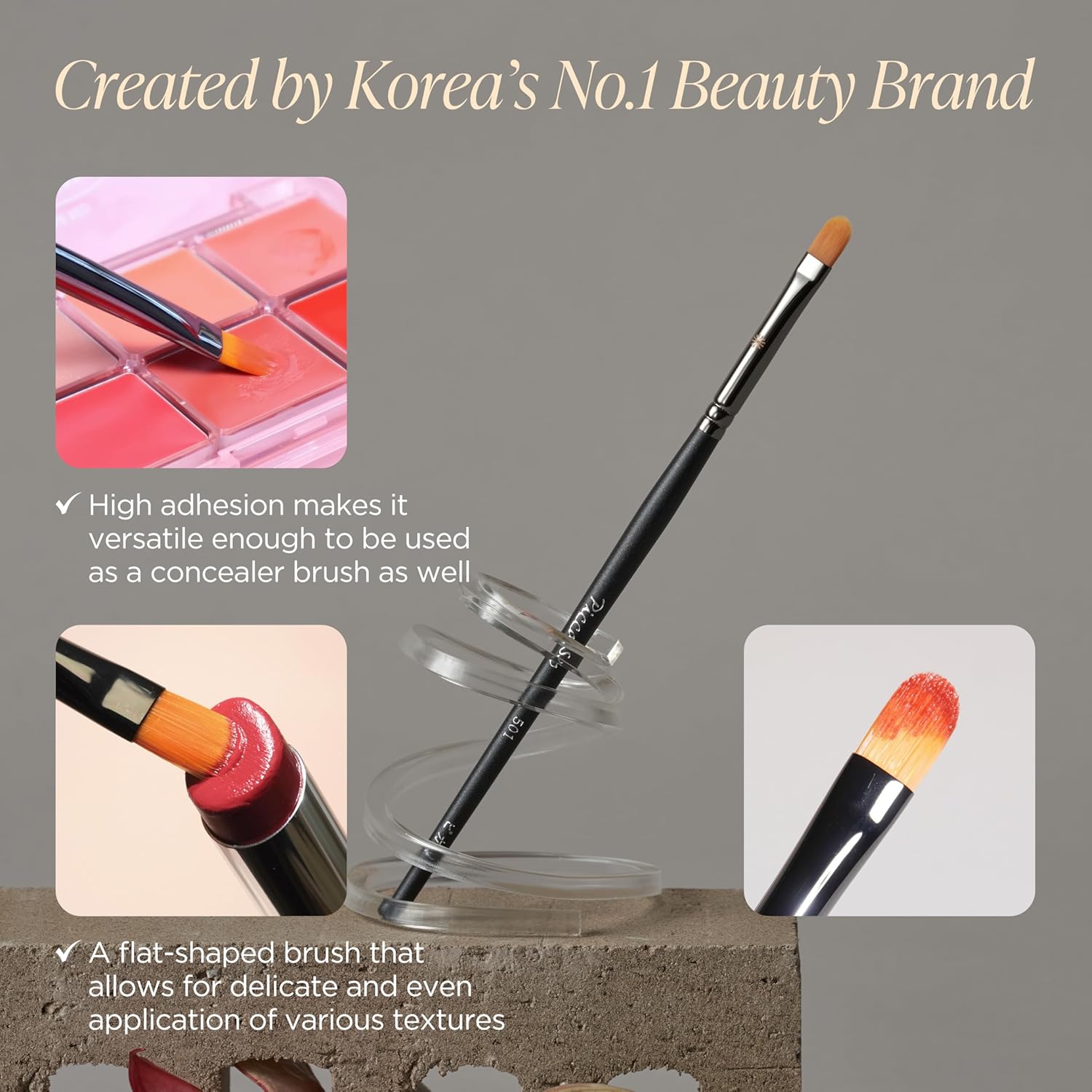 Piccasso 501 Lip Brush – Professional Lip Brush for Precise Lip Gloss & Lip Stain Application, Smooth Color Payoff & Defined Lip Lines, Synthetic Makeup Brush for Clean, Flawless Finish - Image 2