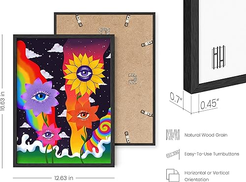 Miniatura 3 de HAUS AND HUES Trippy - Póster estético  Decoración de pared Y2K, hippie trippy para fumetas para dormitorio de niñas universitarias (marco negro, 12