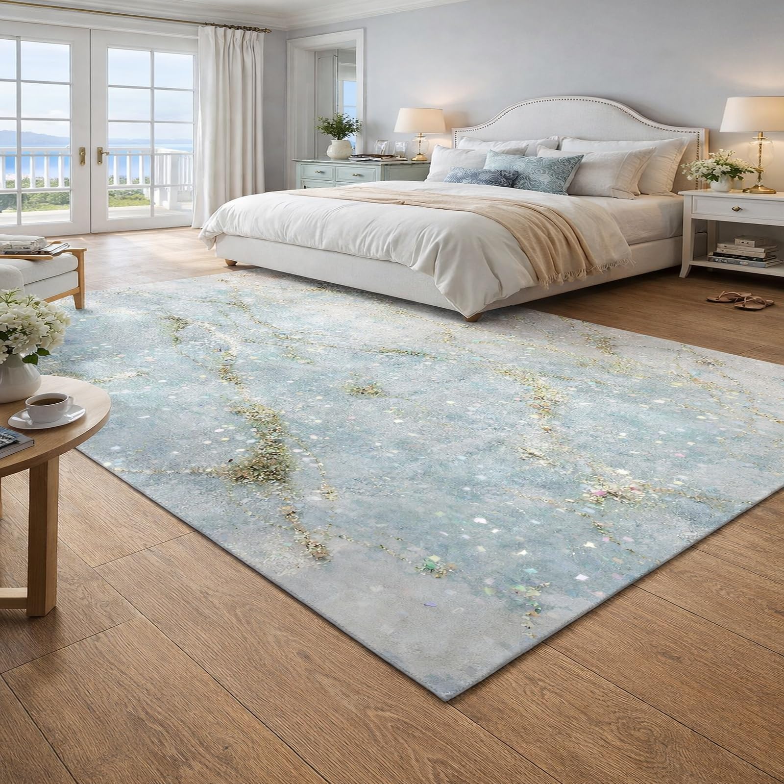 Tapis de chambre doux et coloré | Créez un salon cocooning moderne de 120 x 200 cm