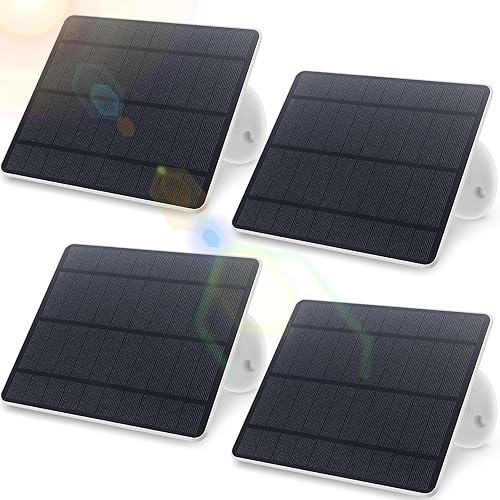Fabbay 4 paneles solares de 5 W para cámara de seguridad, panel solar de carga para cámara inalámbrica, panel solar ajustable de 360 grados, IP67,