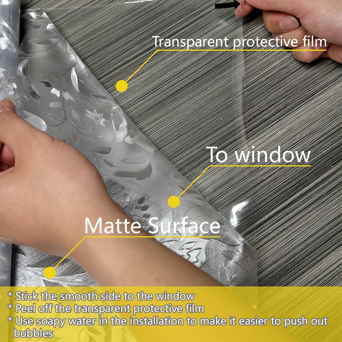 Bloss Privacy Window Film Decorative Stained Glass Window Cling for Glass Door Anti-UV Heat Control Window Stickers for Home(35.4 x 78.7)