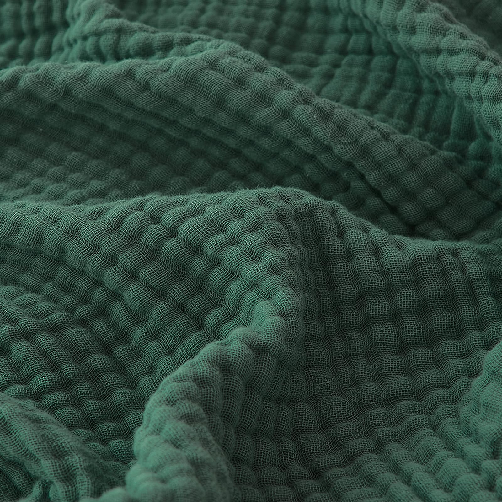 EMME Cotton Muslin Large Throw Blanket Couch Breathable 150 x 200cm Gauze Blanket Soft Lightweight Bed Blankets Adults,Forest Green โ image 1