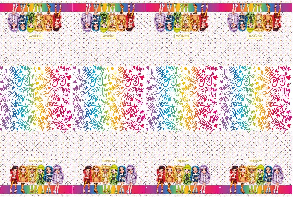 Ciao 24055 Plastic Tablecover Rainbow High (180x120cm), Paisley, multicolour