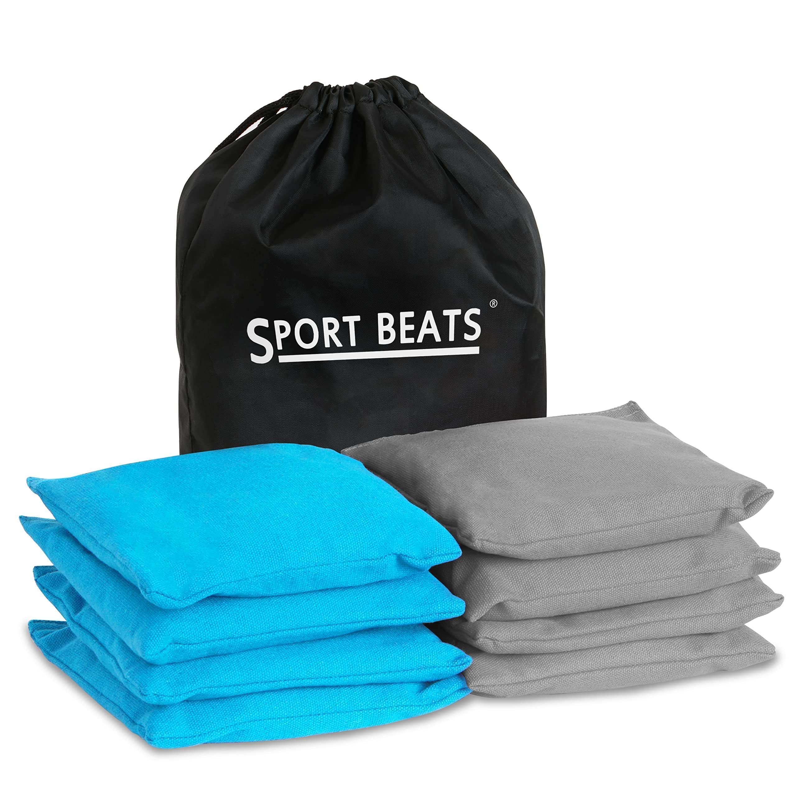 SPORT BEATS Cornhole Bags Set of 8 - Regulation 6"x6" 14-16 oz