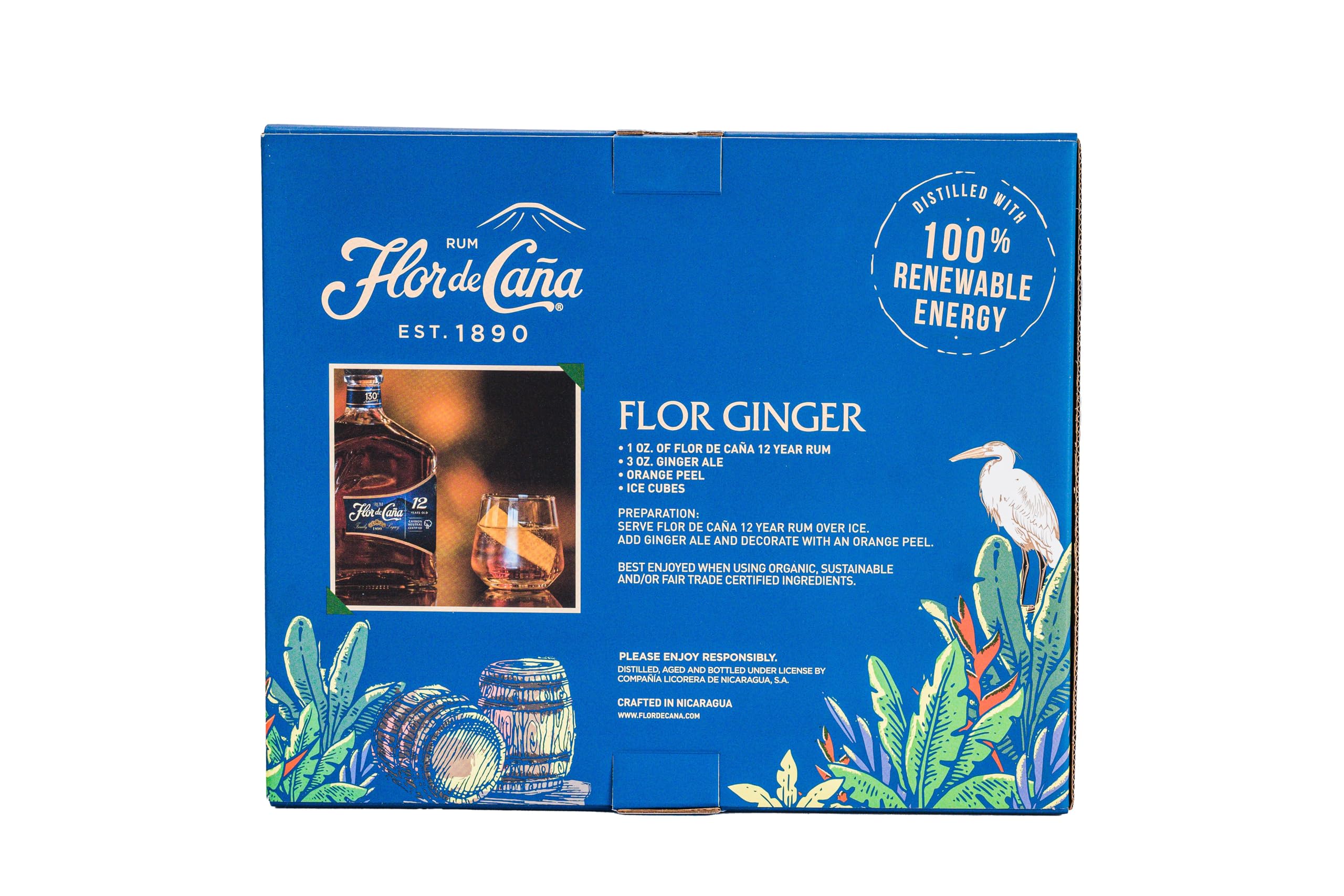 Flor de Caña 12 Year Rum Gepa + 2 Gläser