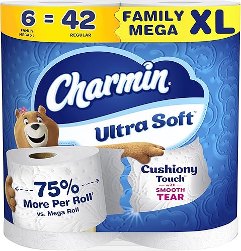 Miniatura 16 de Charmin Papel higiénico ultra suave al tacto, 12 rollos Mega XL familiares = 84 rollos regulares