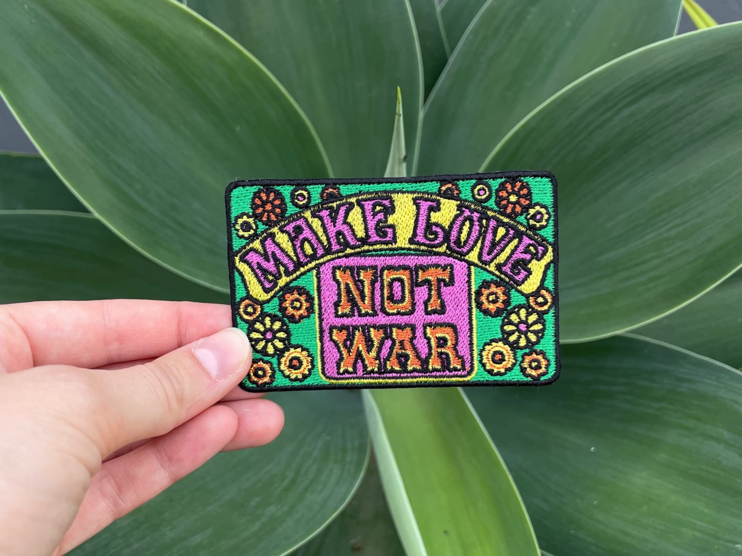 Patch Thermocollant "Make Love Not War" Finally Home - Motif Fleur Hippie Peace, à Repasser Ou Coudre - Pour Vêtements, Sacs, Déco - 9
