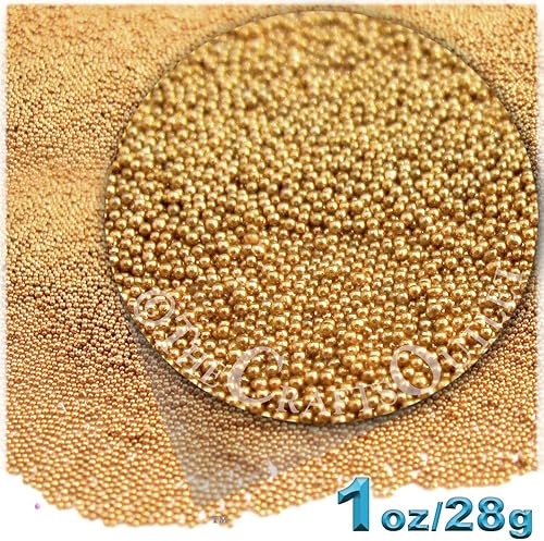 Miniatura 3 de The Crafts Outlet Acabado metálico de 1 onza0.99 oz, vidrio, microperlas de 0.024 in, ideal para uñas de caviar, marrón café metálico