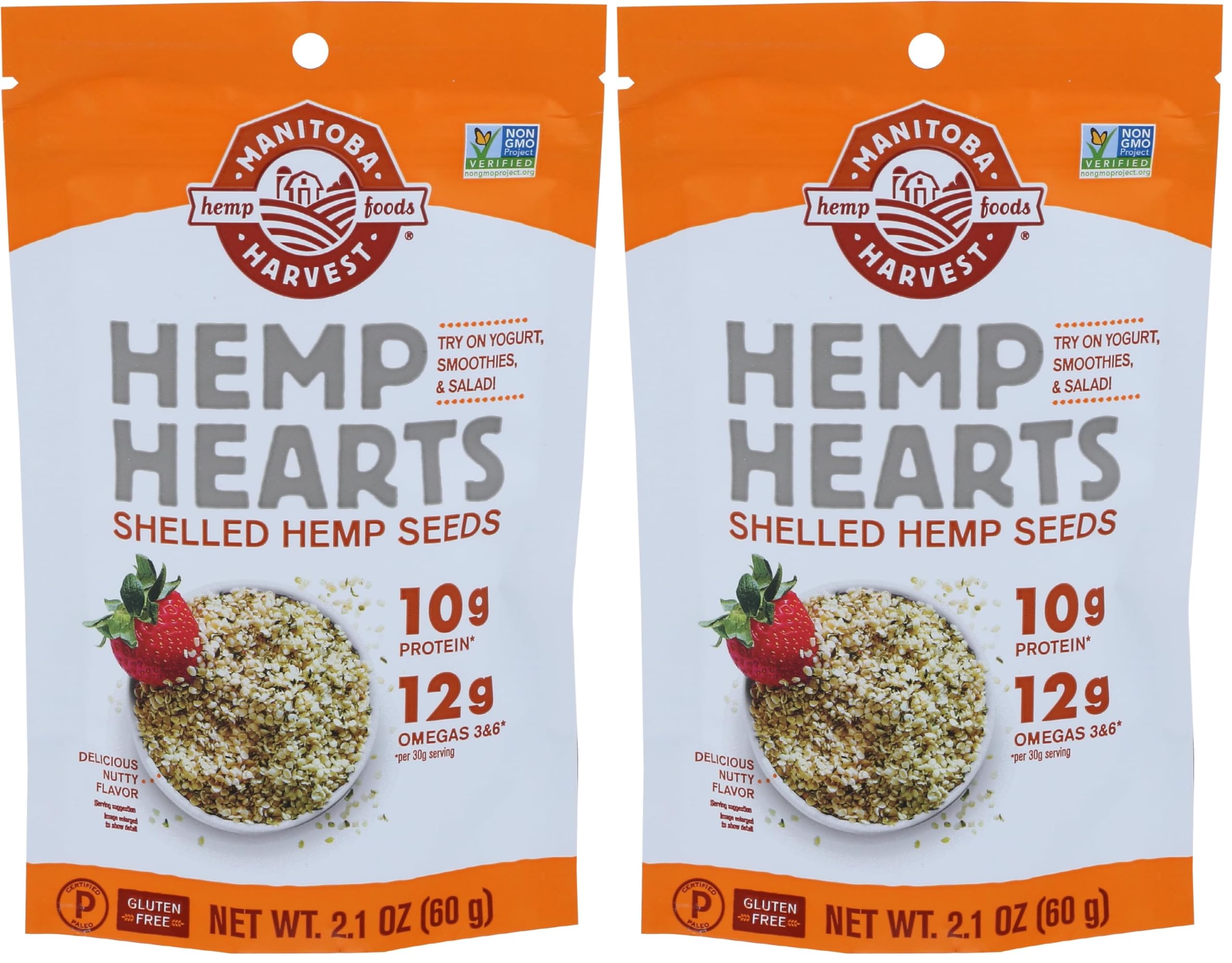 Manitoba Harvest Hemp Hearts de cânhamo natural, 56,7 g, pacote com 2