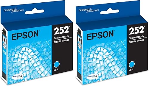 Miniatura 1 de Epson T252 DURABrite Ultra Ink Cartucho cian de capacidad estándar (T252220-S) para impresoras seleccionadas, 1 unidad (paquete de 2)