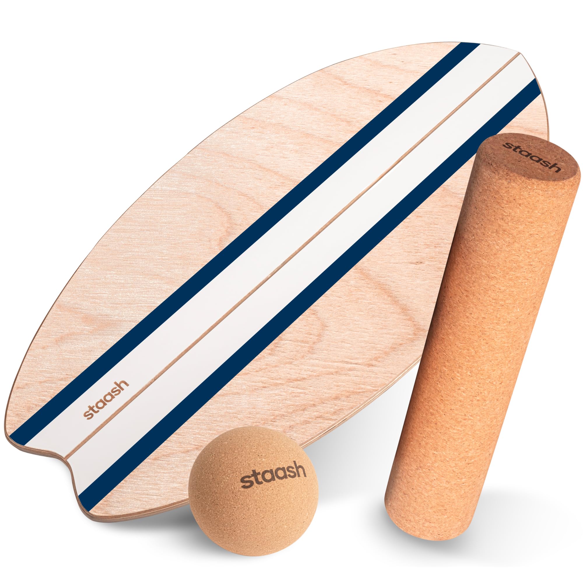 STAASH Balance Board – Tabla de Equilibrio Principiante, Rodillo y Pelota