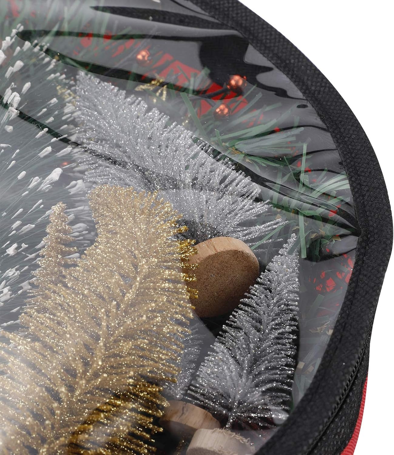 Christmas Light Storage Bag with Anti-Tear Reinforced Handles & Visual Design on the Top & Double Zipper for Holiday for Lights Storage Reel Mini Christmas Tree Lights & Extension Cords (Red,Green)