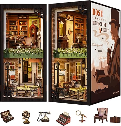 Miniatura 68 de CUTEBEE - Kit de rincón de libros, kit de casa de muñecas en miniatura para adultos y adolescentes, rincón de casa en miniatura, decoración 3D