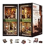 CUTEBEE Book Nook Kit - DIY Miniature House Dollhouse Kit for Adult and Teens, Booknook Bookshelf Decor Alley Model Build with LED Light, Gifts for Family and Friends
