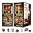 CUTEBEE Book Nook Kit - DIY Miniature House Dollhouse Kit for Adult and Teens, Booknook Bookshelf Decor Alley Model Build with LED Light, Gifts for Family and Friends