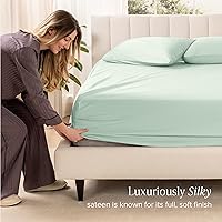 Vista 60 de Bare Home 100% Organic Cotton Sateen Fitted Sheet - Smooth Sateen Weave - Breathable & Cooling - Hotel Luxury - Durable Fitted Sheet - Deep Pocket