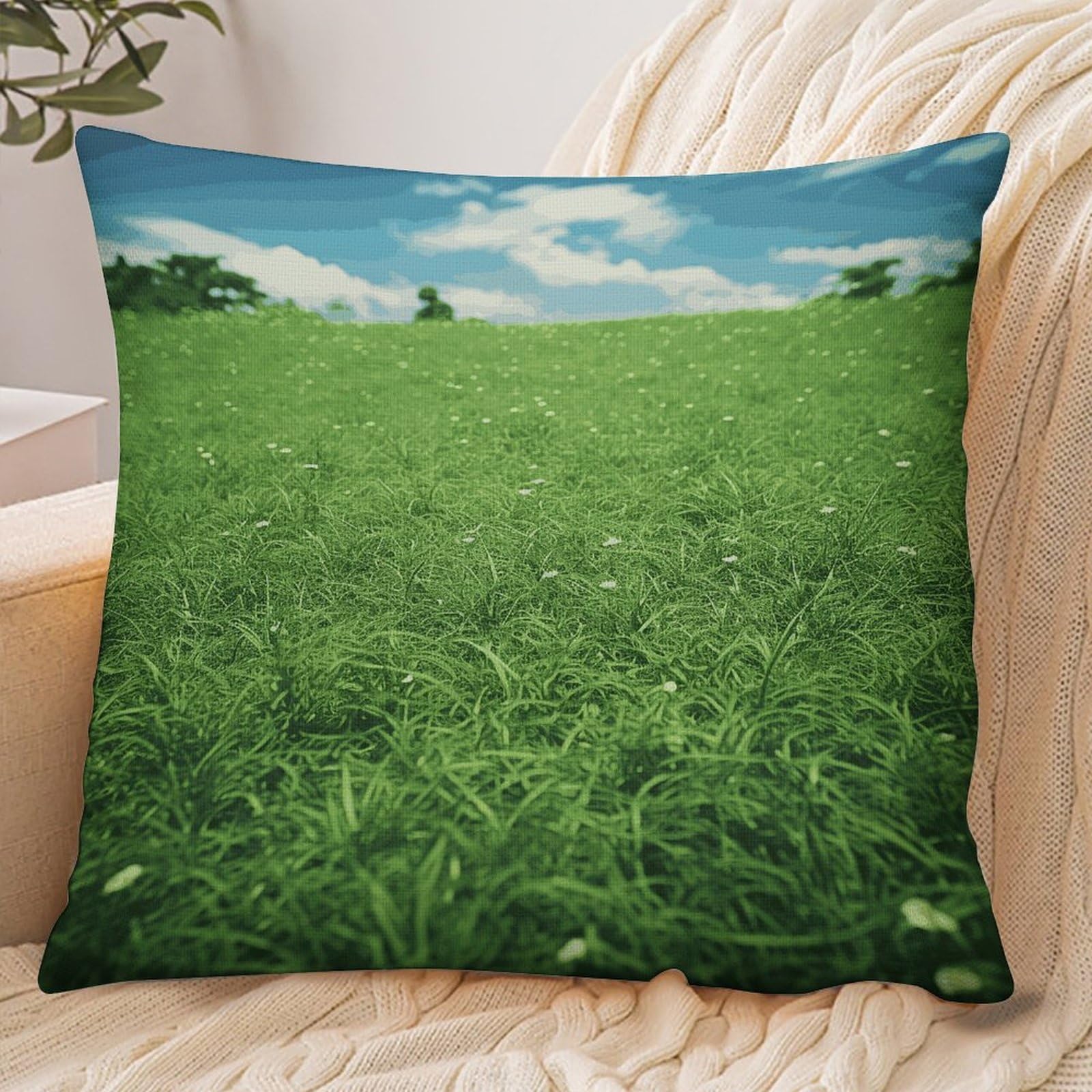 Fekiloot Style Green Lawn Pillowcase Pillow Sham Pillow Case