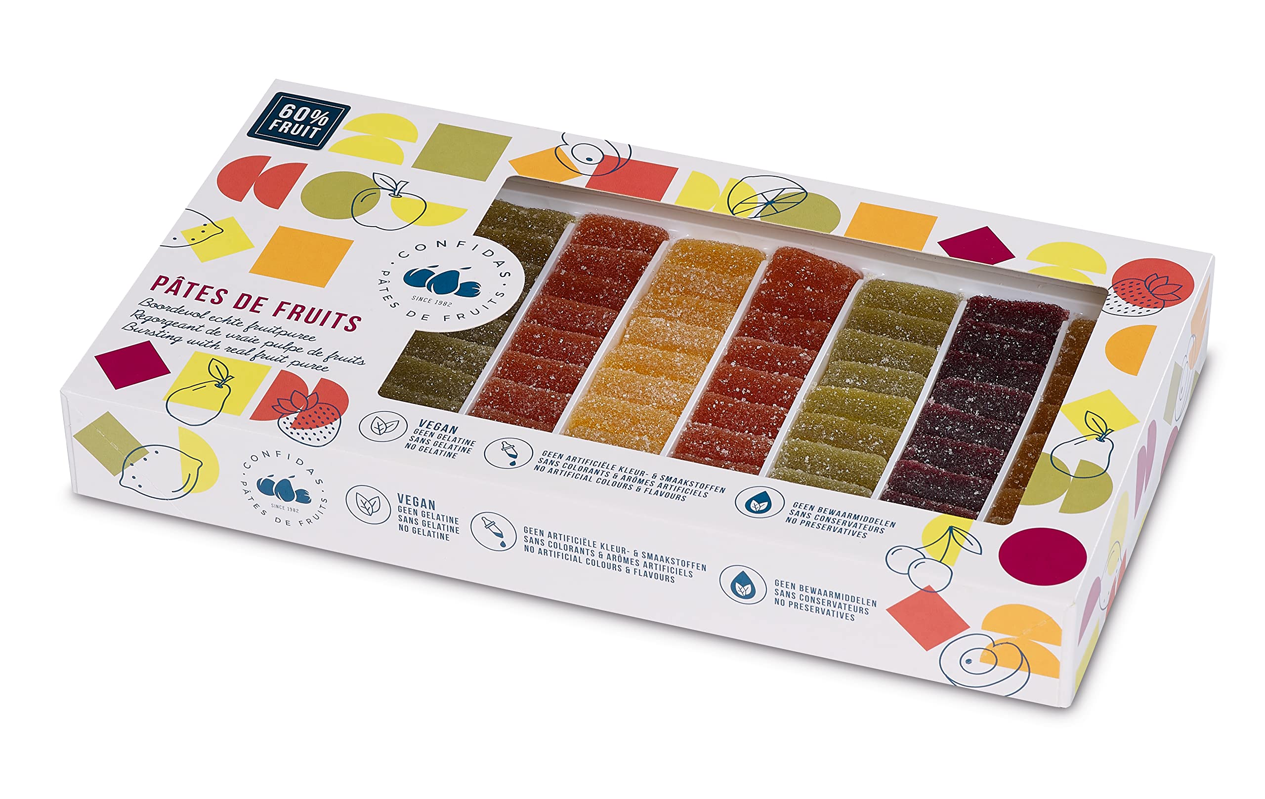 Pâtes de fruits en Lingots 900g, Saveurs (Fraise, Poire,Citron, Abricots, Cassis)