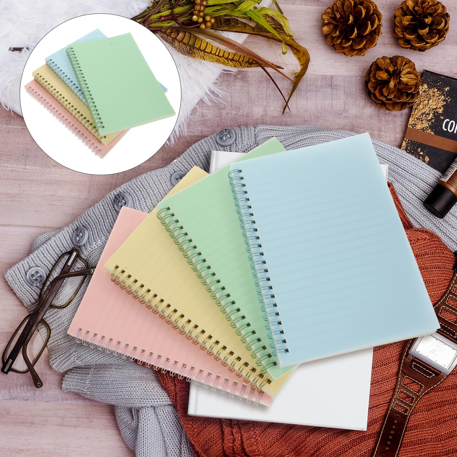 Artibetter 4 Stück-pack Spiralblock A5 aus Pp und Papier mit Robuster Hülle