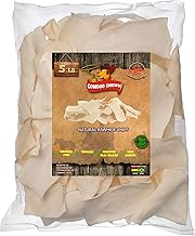 Cowdog Chews Natural Rawhide Chips – Premium Long-Lasting Dog Treats with Thick Cut Beef Hides (5 Lb)