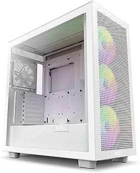 ホワイト RGBファン付き ミドルタワーケース Amazon | NZXT H7 Flow RGB ミドルタワーケース [White] CM
