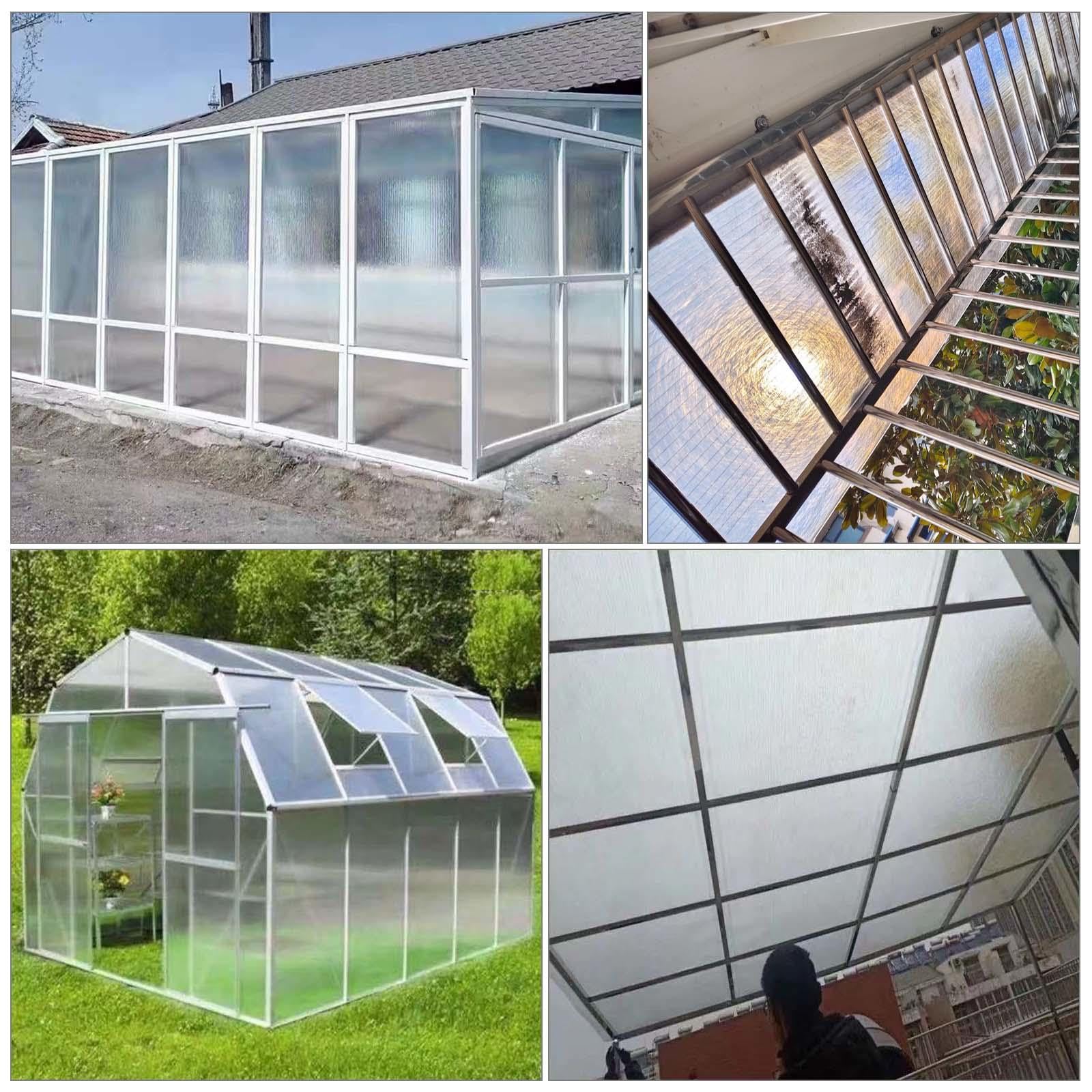 Láminas Para Techos,Placas De Policarbonato,Placas Para Invernaderos,Plancha De Fibra De Vidrio Para Toldo Marcos Fríos Jardín,Láminas De Policarbonato Para Tejados Anti-uv,WxL-0.8x9m/2.6*29.5ft