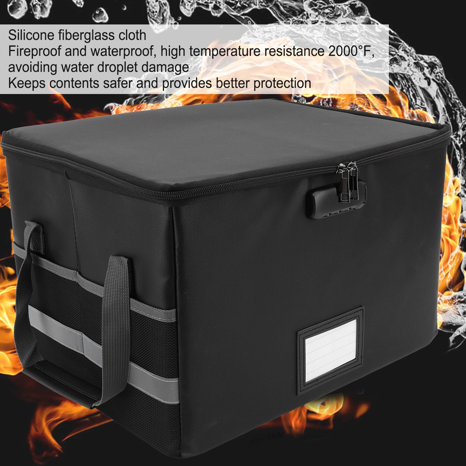 Yctze Fireproof Portable Document Box z blokadą - Wielofunkcyjna pamięć do Domu, Biura i Podróży