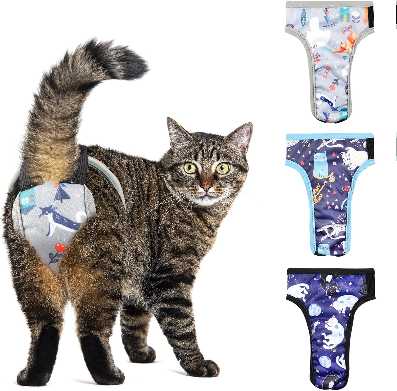 wegreeco Cat Diapers for Female and Male Cats,Reusable Pet