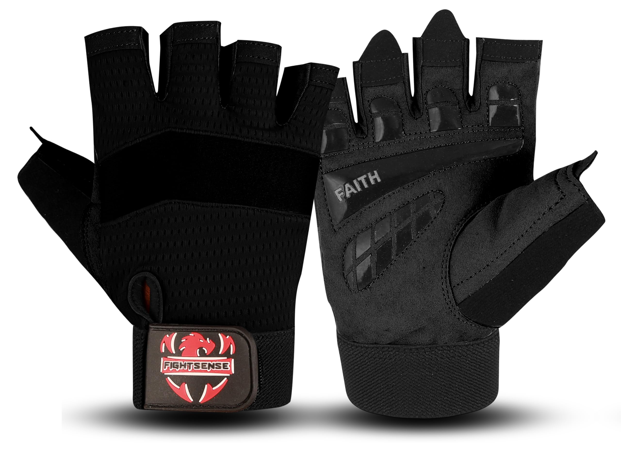 FIGHTSENSE Guanti da fitness uomo e donna,Guanti da palestra per sollevamento pesi,traspiranti,antiscivolo,imbottito per bodybuilding, palestra, crossfit, allenamento con i pesi